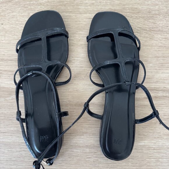 H&M Strappy Black Patent Sandals - Picture 4 of 5